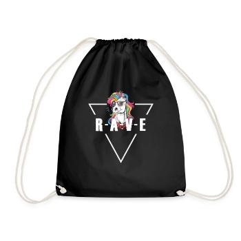 T-shirt Raver Unicorn Techno Party - Sac de sport léger - noir - Devant