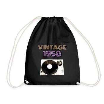 Vintage Geburtstag 1950 1950 Vintage Vintage - Turnbeutel - Schwarz - Vorne