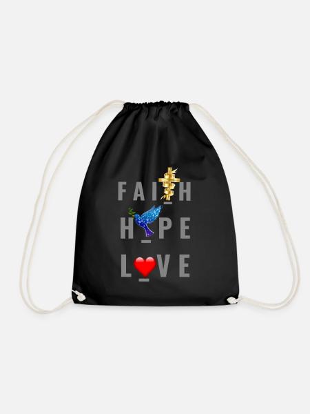Jesus Jesus Jesus Christian Christian Christian - Drawstring Bag - black