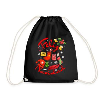 Christmas Christmas Christmas Christmas Christmas - Drawstring Bag - black - Front