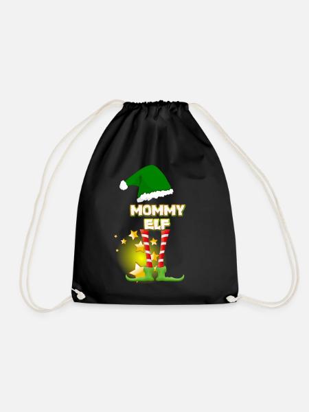 Elf Elf Elf, Funny Christmas funny christmas - Drawstring Bag - black