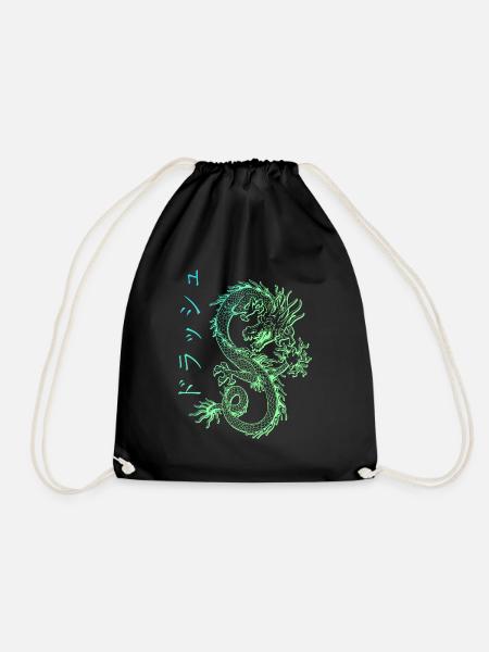 Japanischer Drache Kanji Streetwear Dragon E-Boy - Turnbeutel - Schwarz