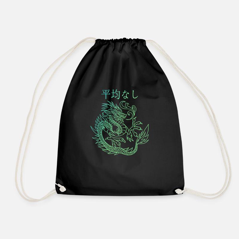 Japanischer Drache Pastell Streetwear Dragon E-Boy - Turnbeutel - Schwarz