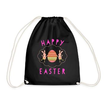 Ostern Ostern Ostern Ostern Ostern Ostern Ostern - Turnbeutel - Schwarz - Vorne