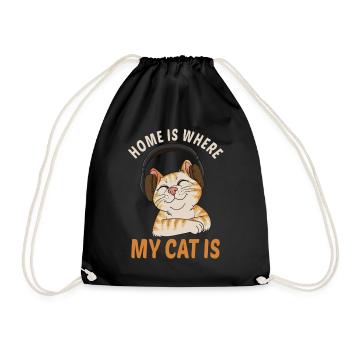 Home is where my cat is chat is ma maison - Sac de sport léger - noir - Devant