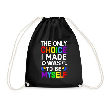 Regenbogen, Regenbogen, Regenbogen, Regenbogen, Regenbogen - Turnbeutel - Schwarz - Vorne