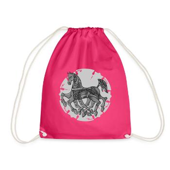 Odins Pferd Sleipnir ein cooles Wikinger Design - Turnbeutel - Fuchsia - Vorne