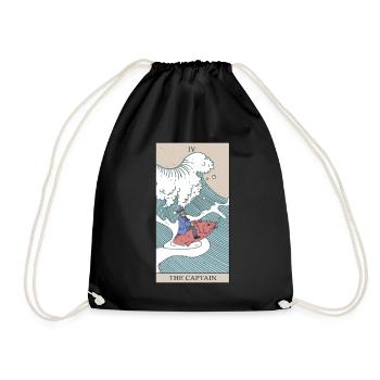 Kapitän Tarotkarte Okkultes Tarot Segler Design - Turnbeutel - Schwarz - Vorne