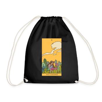 Garden Gardener magical tarot card gift idea - Drawstring Bag - black - Front