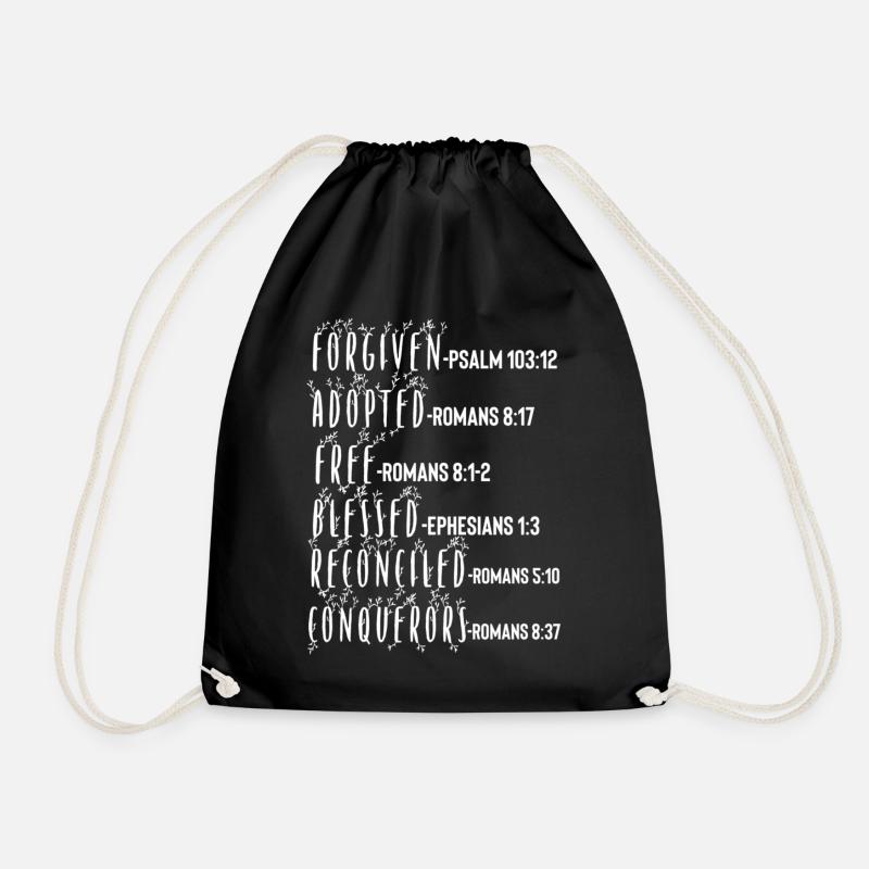 Holy Spirit Bible Verse - Drawstring Bag - black