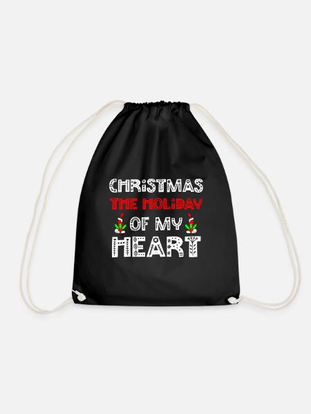 Weihnachten, Weihnachten, Weihnachten, Weihnachten - Turnbeutel - Schwarz