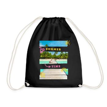 Été Sun Beach Sea Palm Voyage de vacances - Sac de sport léger - noir - Devant
