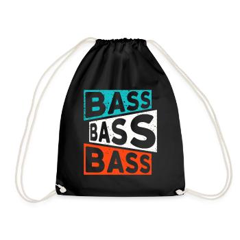 BASS BASS BASS DJ/Rave/Party/Club/Festival - Turnbeutel - Schwarz - Vorne