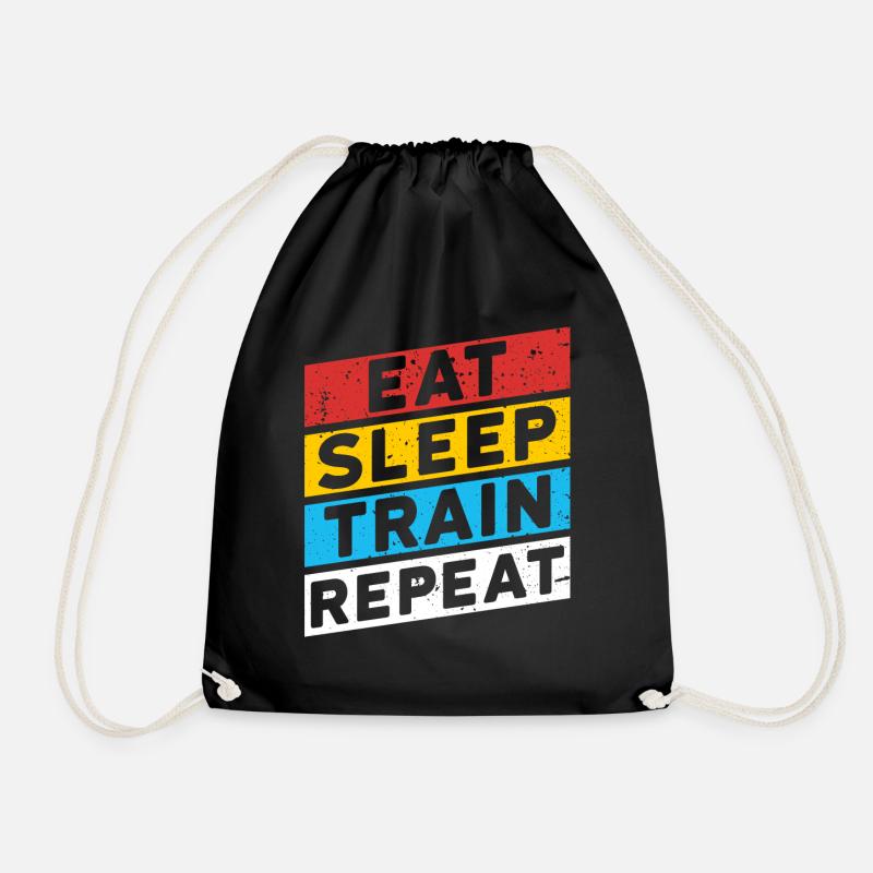 TRAINIEREN | EAT SLEEP TRAIN REPEAT - Turnbeutel - Schwarz
