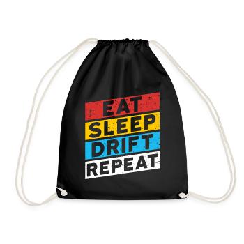 DRIFTER DRIFTEN | EAT SLEEP DRIFT REPEAT - Turnbeutel - Schwarz - Vorne