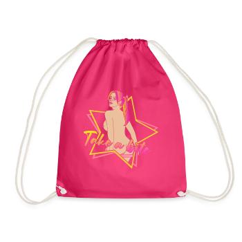 EROTIC SEXY GIRL TAKE A BITE - Drawstring Bag - fuchsia - Front