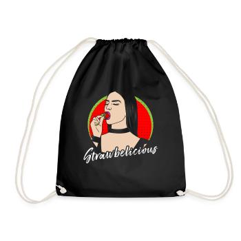 FILLE FRAISE PAILLE ERDBEERE - Sac de sport léger - noir - Devant