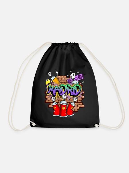 Madrid Espagne Ville Graffiti Sprayer Skater - Sac de sport léger - noir