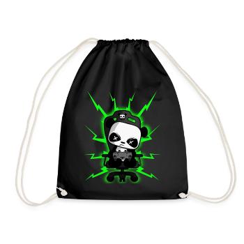 Cute Gaming Panda, PEW PEW, Halloween, Horror - Drawstring Bag - black - Front