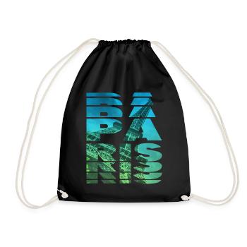 Paris France City Skyline Home Love - Drawstring Bag - black - Front