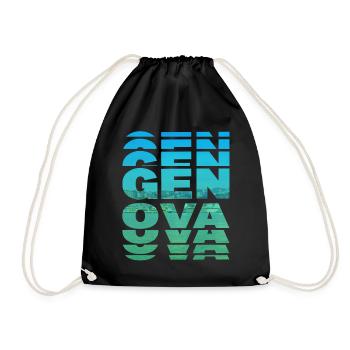 Gênes Gênes Italie Ville Skyline Vacances Amour - Sac de sport léger - noir - Devant