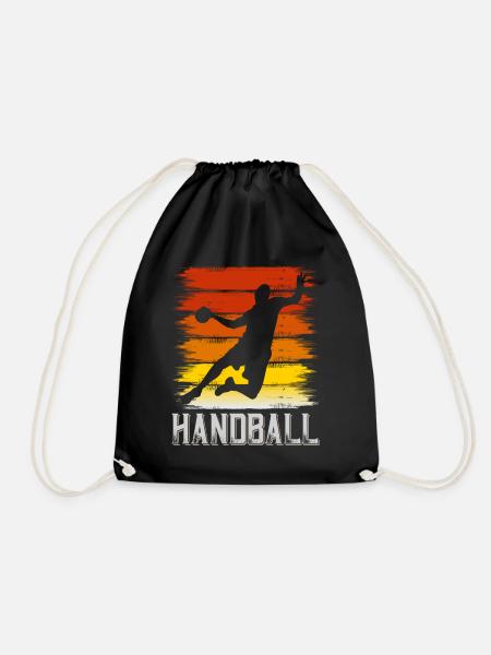 Handball Handballspieler Handballer Vintage Retro - Turnbeutel - Schwarz