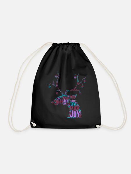 Christmas Christmas Christmas Christmas Christmas - Drawstring Bag - black