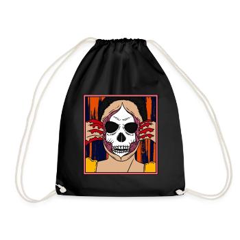 SKULL WOMAN Halloween Apokalypse Horror Monster - Turnbeutel - Schwarz - Vorne