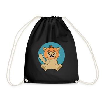 PUMPKIN CAT Halloween Apokalypse Horror Süß - Turnbeutel - Schwarz - Vorne