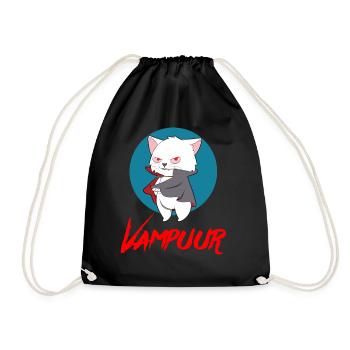 VAMPUUR CAT Halloween Vampir Horror Monster - Turnbeutel - Schwarz - Vorne