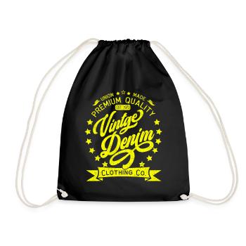 Vintage Denim Premium Product Clothing Co. Design - Drawstring Bag - black - Front