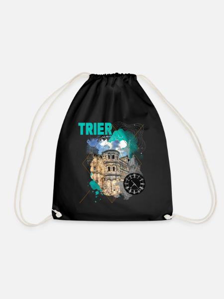 Trier Deutschland Stadt Skyline Vintage Retro - Turnbeutel - Schwarz