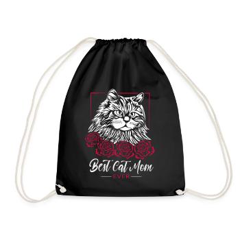 Best Cat Mom Ever - Cadeau pour les amoureux des chats - Sac de sport léger - noir - Devant