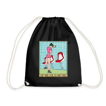PEE FETISH GIRL GENDER TOILET SEXY - Drawstring Bag - black - Front