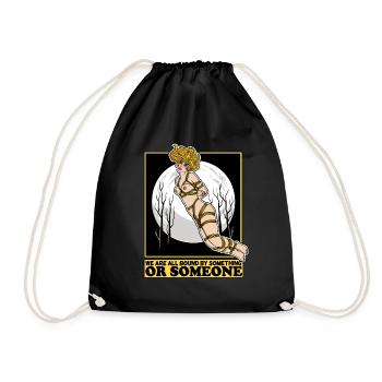 EROTIC SEXY SHIBARI BONDAGE BOUND GIRL MOON - Drawstring Bag - black - Front