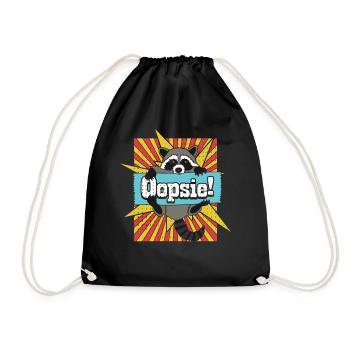Raton laveur Oopsie Mignon Racoon Cadeau - Sac de sport léger - noir - Devant