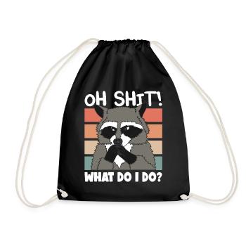Raccoon Oh Shit Mignon Racoon Cadeau - Sac de sport léger - noir - Devant