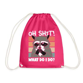 Raccoon Oh Shit Mignon Racoon Cadeau - Sac de sport léger - fuchsia - Devant