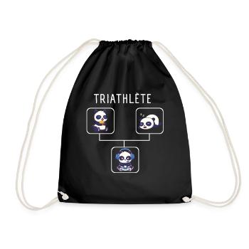 Humour Gamer Panda Triathlete Cadeau Jeux Video - Sac de sport léger - noir - Devant