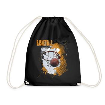 Basketball Basketballer Korb Dunking Sport Vintage - Turnbeutel - Schwarz - Vorne