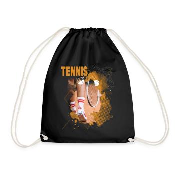 Tennis Tennis Player Player Vintage Retro - Drawstring Bag - black - Front
