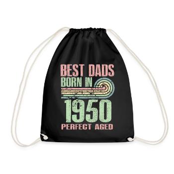 The best fathers were born in 1950, 73 years old, - Drawstring Bag - black - Front
