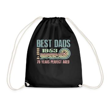 The best fathers were born in 1953, 70 years old, - Drawstring Bag - black - Front