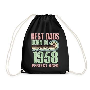 The best fathers were born in 1958, 65 years old, - Drawstring Bag - black - Front