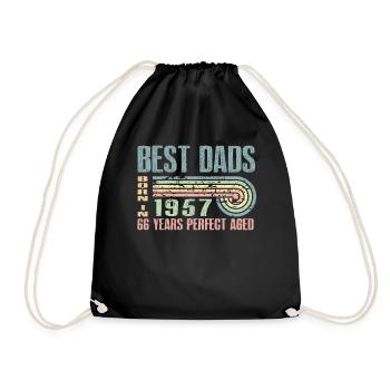 The best fathers were born in 1957, 66 years old, - Drawstring Bag - black - Front