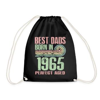 The best fathers were born in 1965, 58 years old, - Drawstring Bag - black - Front