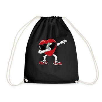 Dabbing Heart Breaker Drôle Messieurs Enfants Garçons - Sac de sport léger - noir - Devant