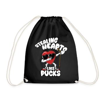 Dabbing Heart Crusher Funny Gentlemen Children Boys - Drawstring Bag - black - Front