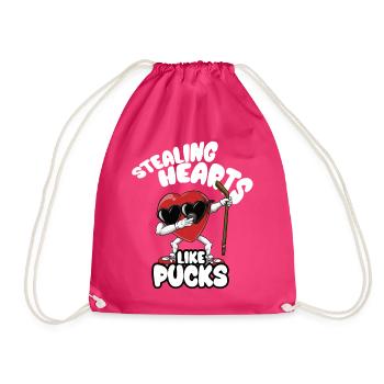 Dabbing Heart Crusher Funny Gentlemen Children Boys - Drawstring Bag - fuchsia - Front