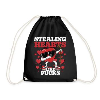 Herzen Stehlen Wie Pucks Lustige Kinder Jungs - Turnbeutel - Schwarz - Vorne